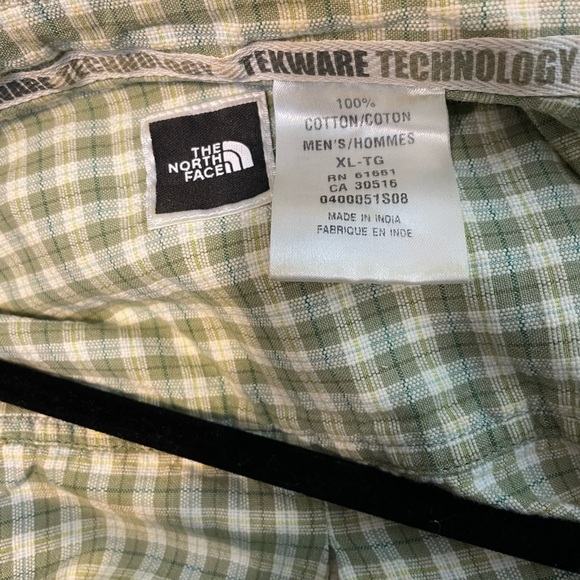 The North Face Green Plaid Short Sleeve Button Up Casual Shirt Size XL - Picture 5 of 5
